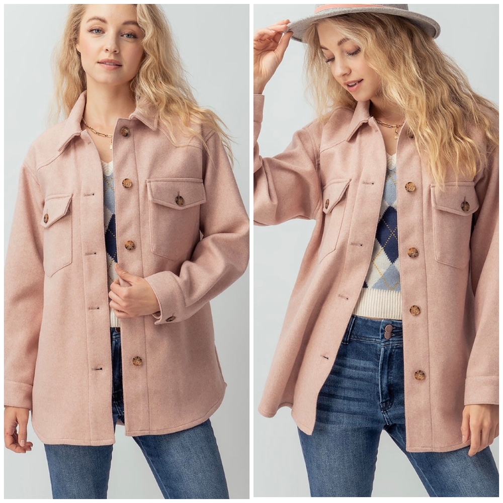 Cozy Chic Vintage Blush Shacket - Picture 5 of 13